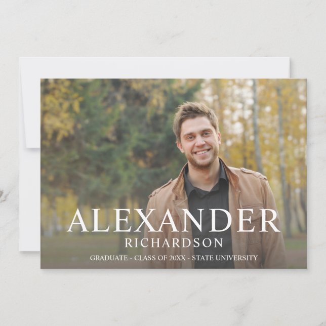 Big Mod Name Photo Graduation Announcement (Front)