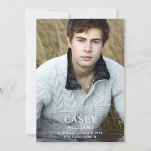 Big Mod Name Photo Graduation Party Vertical Invitation