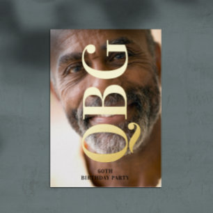 Big Monogram Bold Pressed Gold 60th Birthday