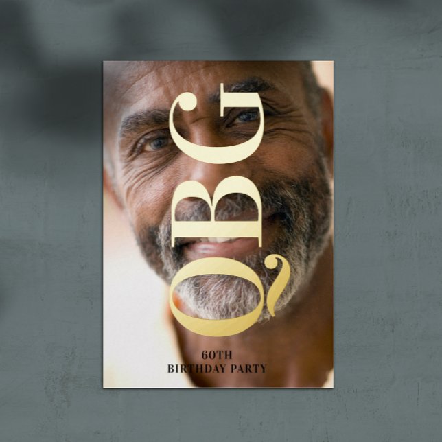 Big Monogram Bold Pressed Gold 60th Birthday (Creator Uploaded)