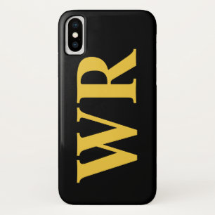 Big Monogram Letters Yellow and Black Bold Style iPhone X Case