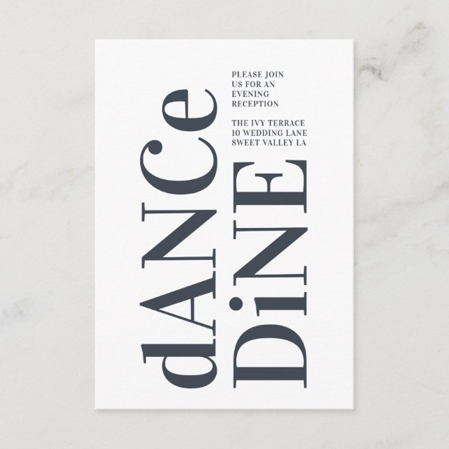 Big Monogram Modern Bold Simple Wedding Enclosure Card (Front)