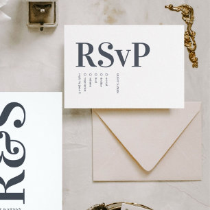 Big Monogram Modern Bold Simple Wedding RSVP Card