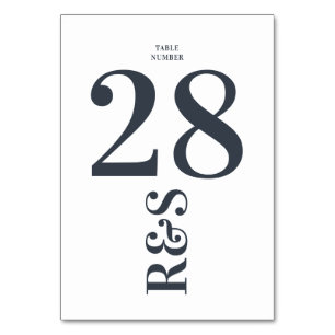 Big Monogram Modern Simple Table Number