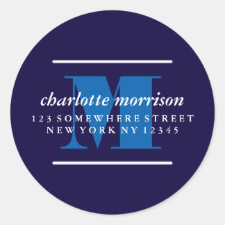 Big Monogram Round Return Address Label 2