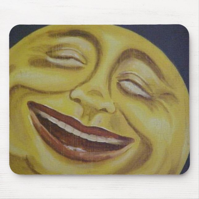 Big Moon Face Mouse Pad (Front)