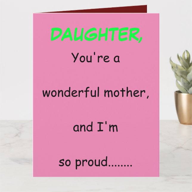 Big Mother's Day Greeting Card For Daughter (Small Plant)