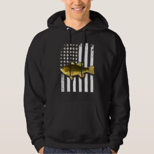 Big Mouth Bass American Flag USA Large Mouth Bass Hoodie