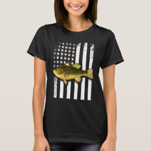 Big Mouth Bass American Flag USA Large Mouth Bass  T-Shirt