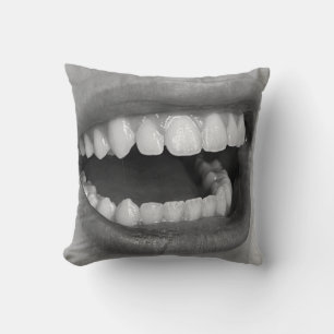 Big Mouth Square Throw Pillow