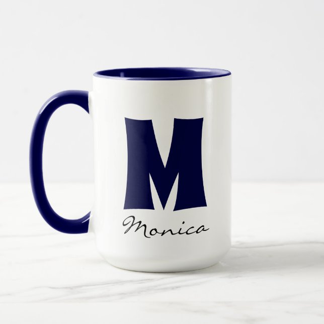 Big Mug | Huge Mug | Script Custom Name Monogram (Left)