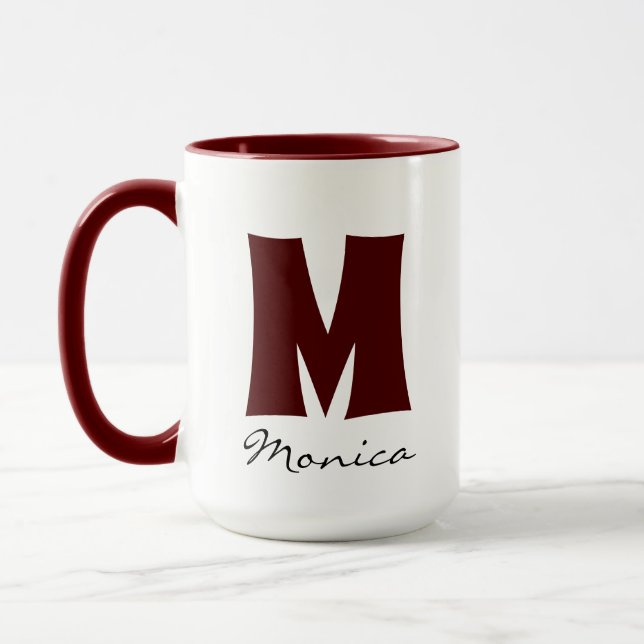Big Mug | Huge Mug | Script Custom Name Monogram (Left)