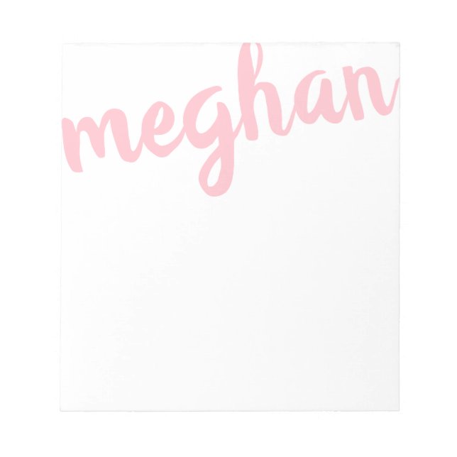 Big Name Light Pink Personalised Notepad (Front)