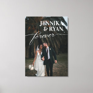 Big Names White Overlay Forever Wedding Photo Canv Canvas Print