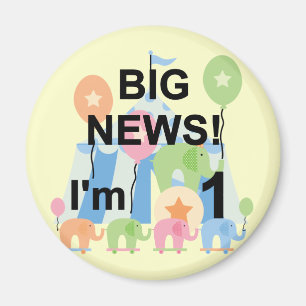 Big News Circus 1st Birthday T-shirts and Gifts Magnet