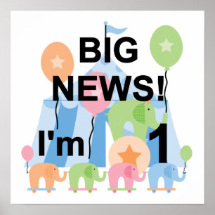 Big News Circus 1st Birthday T-shirts and Gifts Poster