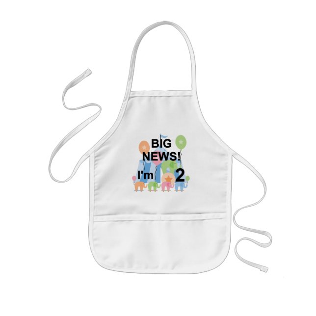 Big News Circus 2nd Birthday T-shirts and Gifts Kids Apron (Front)