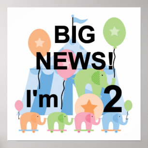 Big News Circus 2nd Birthday T-shirts and Gifts Poster
