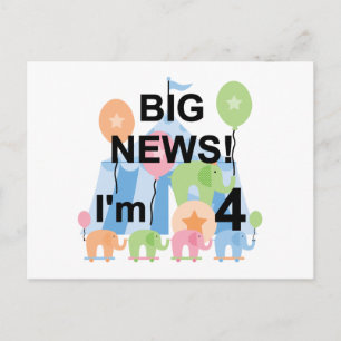 Big News Circus 4th Birthday T shirts and Gifts Postcard