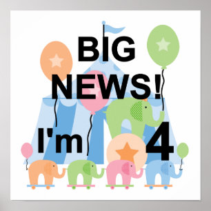 Big News Circus 4th Birthday T shirts and Gifts Poster