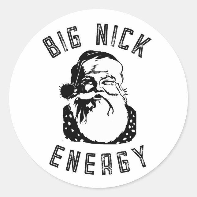 BIG NICK ENERGY CLASSIC ROUND STICKER (Front)
