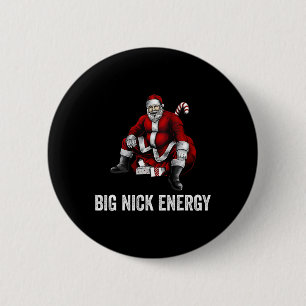 Big Nick Energy Fun Santa Christmas 3 6 Cm Round Badge