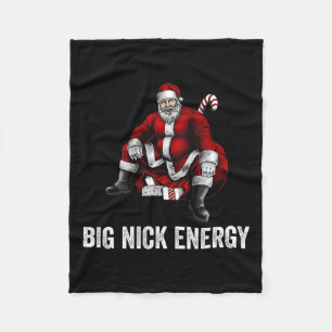 Big Nick Energy Fun Santa Christmas 3  Fleece Blanket
