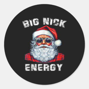 Big Nick Energy Funny Santa Christmas Classic Round Sticker