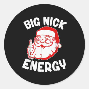 Big Nick Energy Funny Santa Christmas Classic Round Sticker