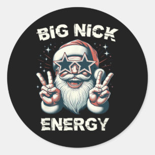Big Nick Energy Funny Santa Christmas Classic Round Sticker