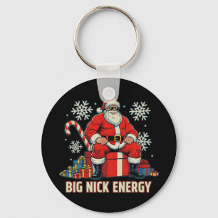 Big Nick Energy Funny Santa Christmas Vintage Key Ring