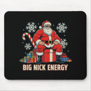 Big Nick Energy Funny Santa Christmas Vintage  Mouse Mat