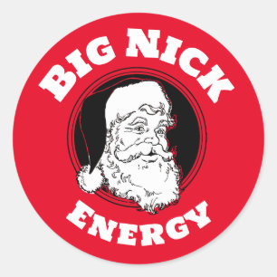 Big Nick Energy Funny Santa Claus Classic Round Sticker