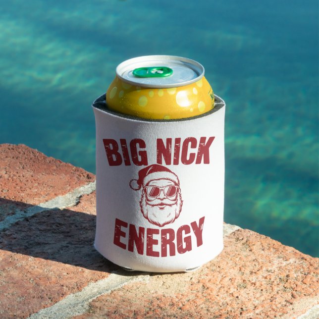 Big Nick Energy Funny Santa Rude Christmas Joke  Can Cooler (In Situ Pool)