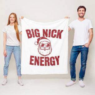 Big Nick Energy Funny Santa Rude Christmas Joke Fleece Blanket