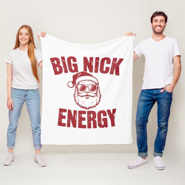 Big Nick Energy Funny Santa Rude Christmas Joke  Fleece Blanket (In Situ)