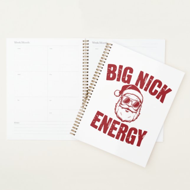 Big Nick Energy Funny Santa Rude Christmas Joke  Planner (Display)