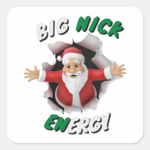 Big Nick Energy Retro  Christmas  Square Sticker
