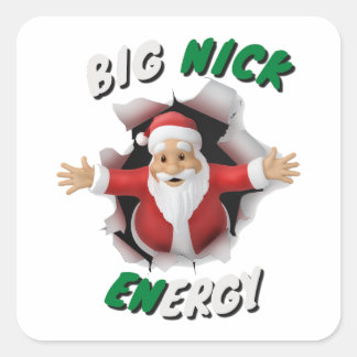 Big Nick Energy Retro  Christmas  Square Sticker