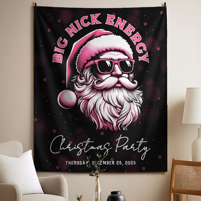 Big Nick Energy Santa Funny Christmas Xmas Holiday Tapestry (Creator Uploaded)