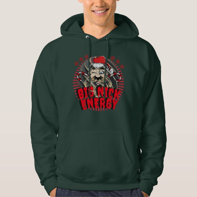Big nick energy vintage santa claus wink hoodie (Front)