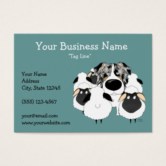 Big Nose Blue Merle Australian Shepherd Business Card