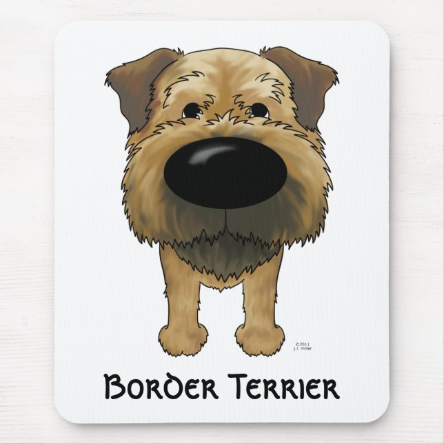 Big Nose Border Terrier Mouse Mat (Front)