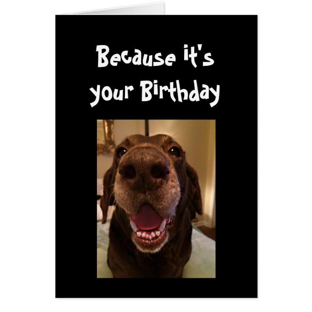 Big Nose Dog Funny Birthday Love Dog (Front)