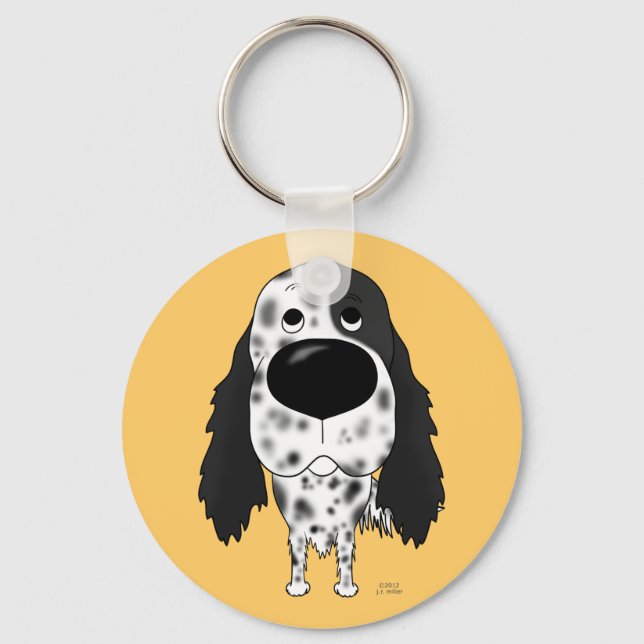 Big Nose English Setter Key Ring (Front)