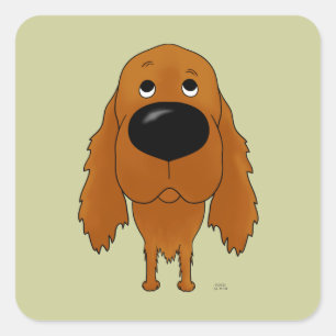 Big Nose Irish Setter Square Sticker
