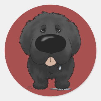 Big Nose Newfoundland Classic Round Sticker