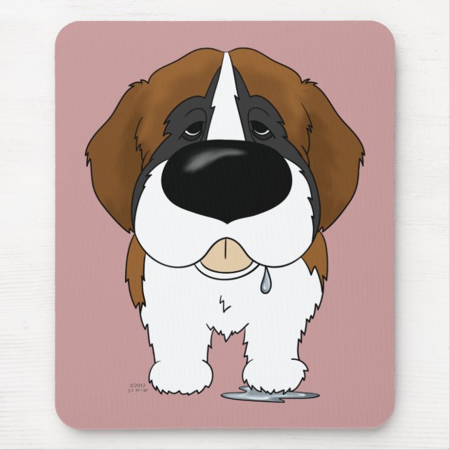Big Nose Saint Bernard Mouse Mat (Front)