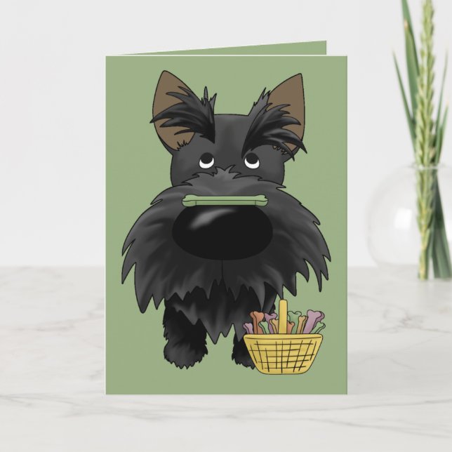 Big Nose Scottie Easter Holiday Card (Front)