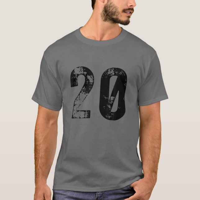 Big Number 20 For 20Th Birthday Twenty Years Old 1 T-Shirt (Front)